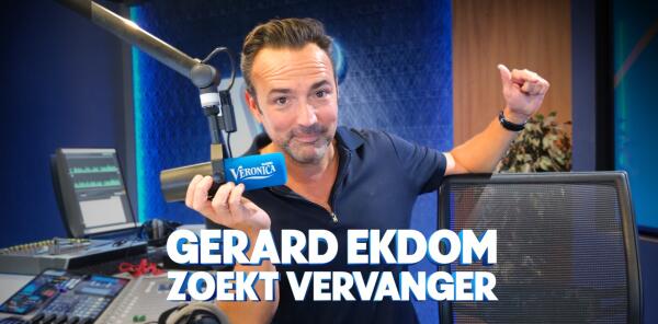 Gerard Ekdom geeft presentatie ochtendshow op Radio Veronica eenmalig aan luisteraar