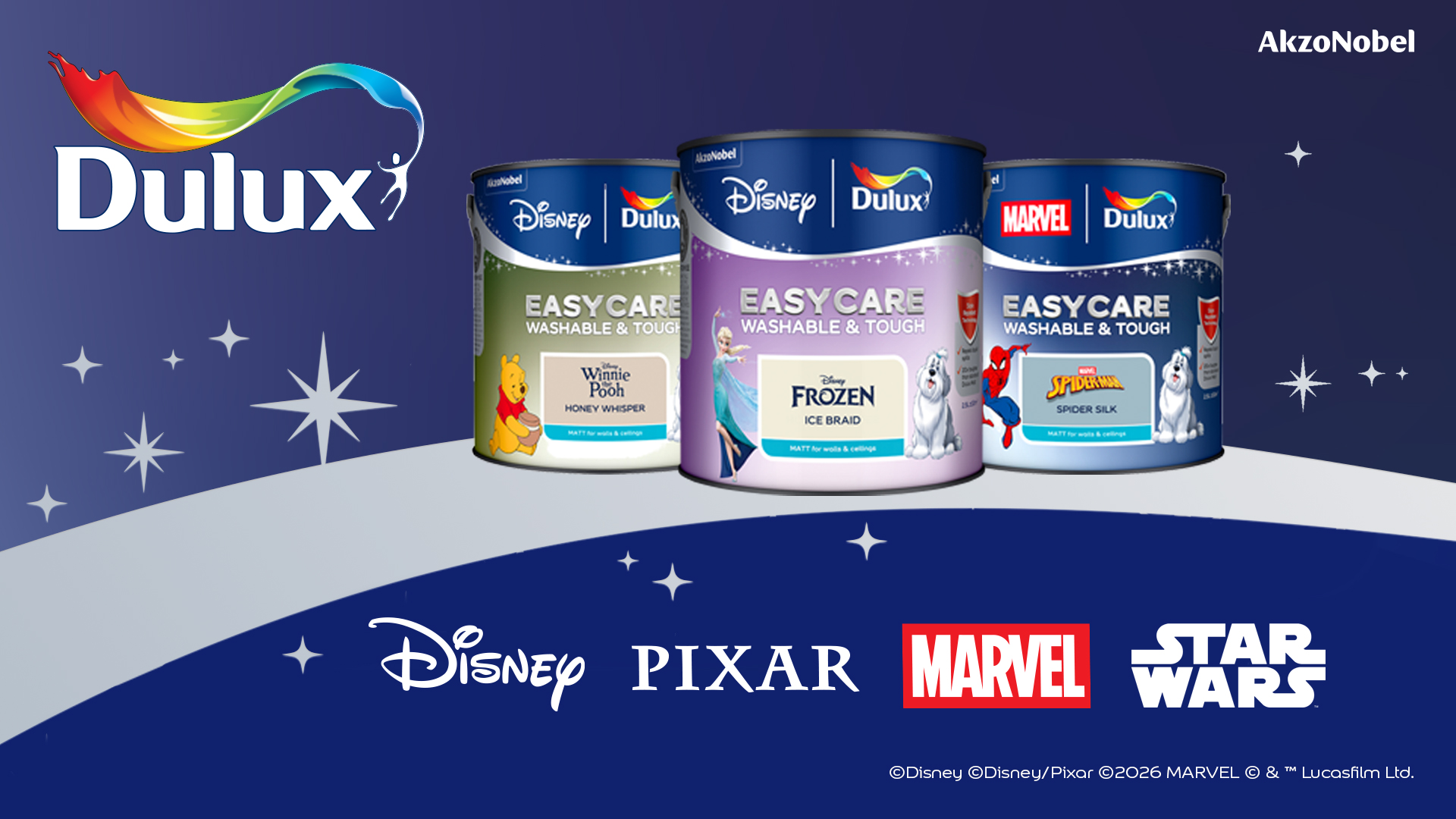 AkzoNobel en Disney brengen kleurverhalen naar de muur