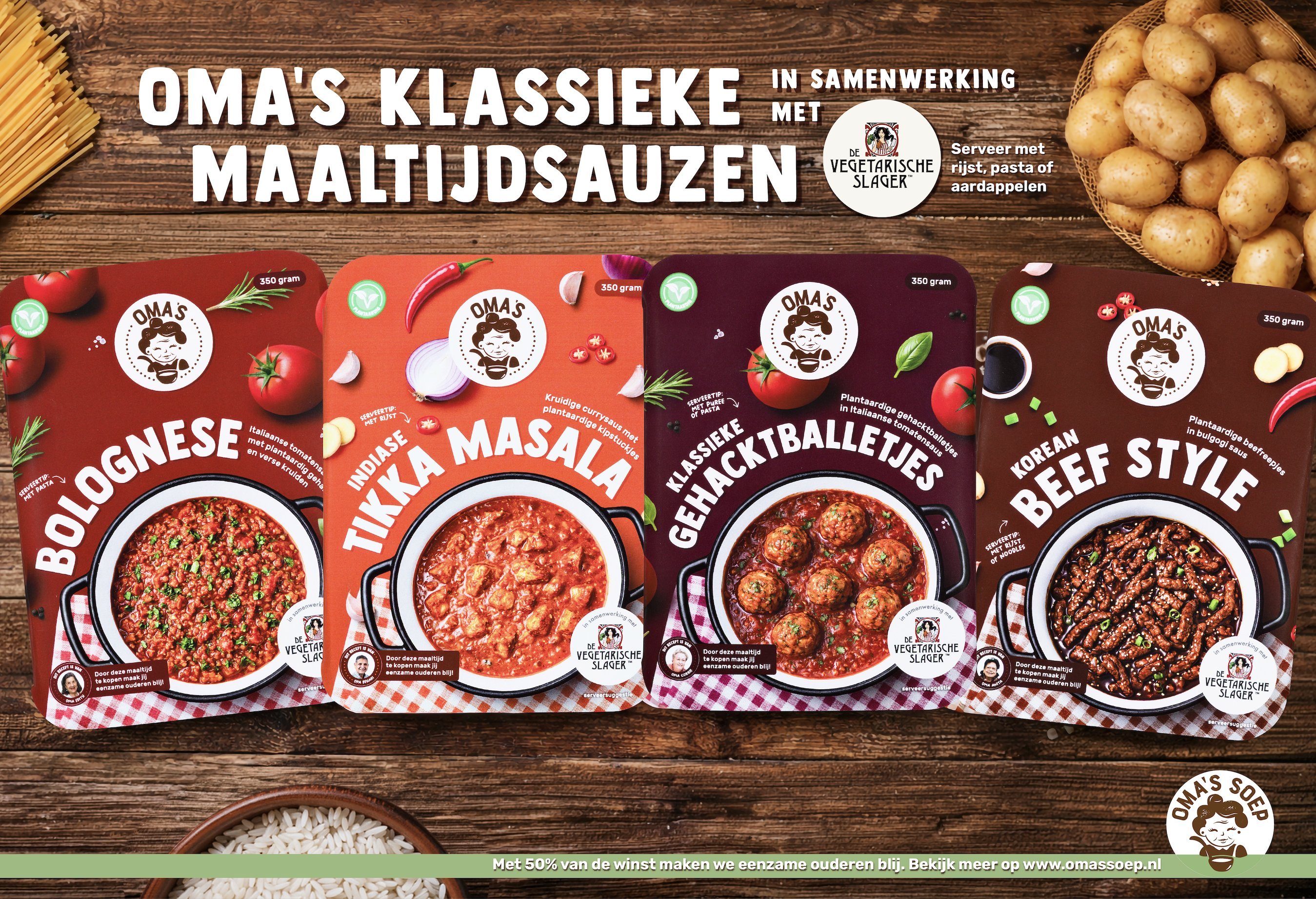 Oma’s Soep en De Vegetarische Slager brengen klassiekers plantaardig