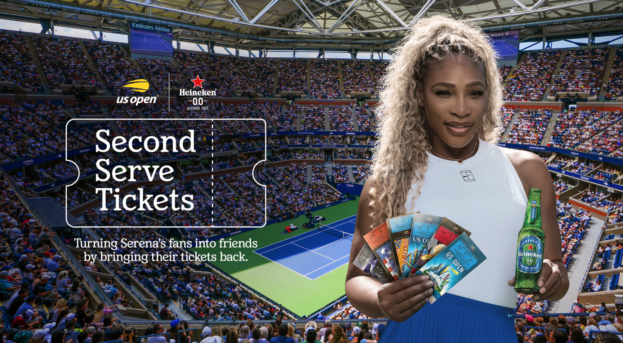 Heineken en Serena Williams geven grootste tennisfans kans om US Open bij te wonen