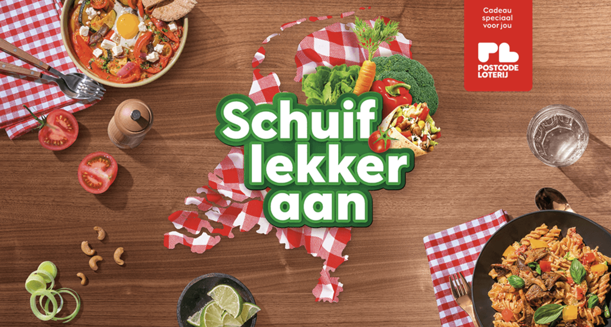 De Postcode Loterij en Albert Heijn lanceren een nieuwe campagne: ‘Schuif lekker aan’