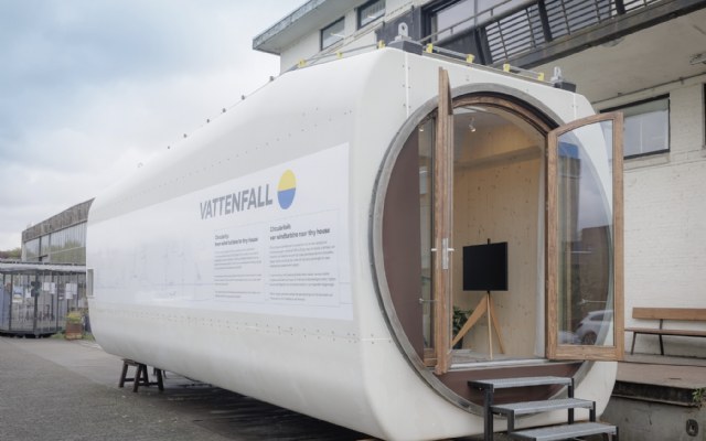 Vattenfall maakt tiny house van afgedankte windturbine