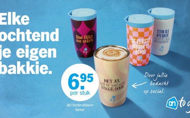 Nieuwe herbruikbare bekers moeten gebruik eigen beker bij AH to go stimuleren