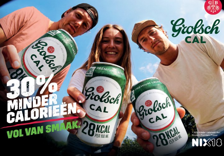 Grolsch lanceert Grolsch Cal: bier met minder calorieën